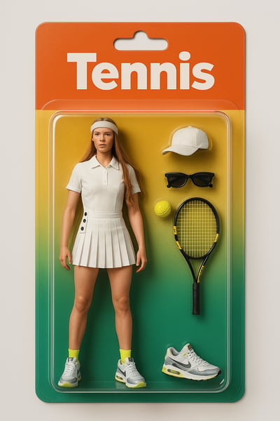 AI Barbie Doll of a tennis player, AI Action Figure of a tennis player